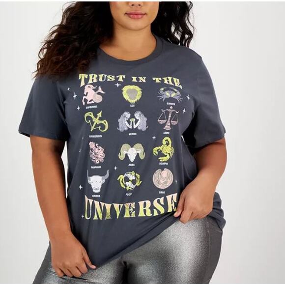 Grayson Threads Women's Trust in the Universe Graphic Tee Size Small Zodiac Soft - Picture 1 of 6